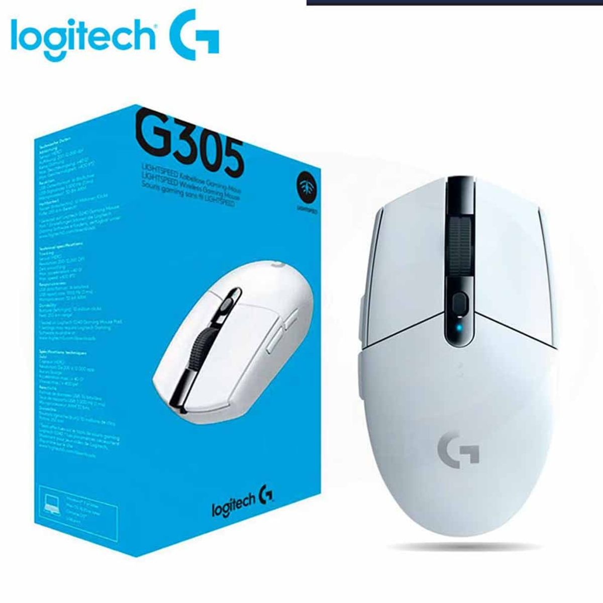 LOGITECH - MOUSE LOGITECH G305 LIGTHSPEED WIRELESS WHITE 910-005289