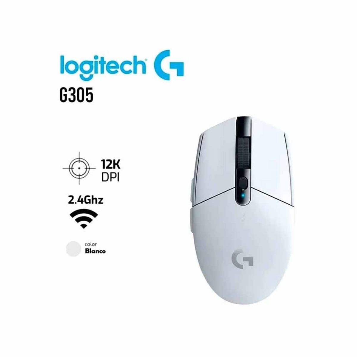 LOGITECH - MOUSE LOGITECH G305 LIGTHSPEED WIRELESS WHITE 910-005289