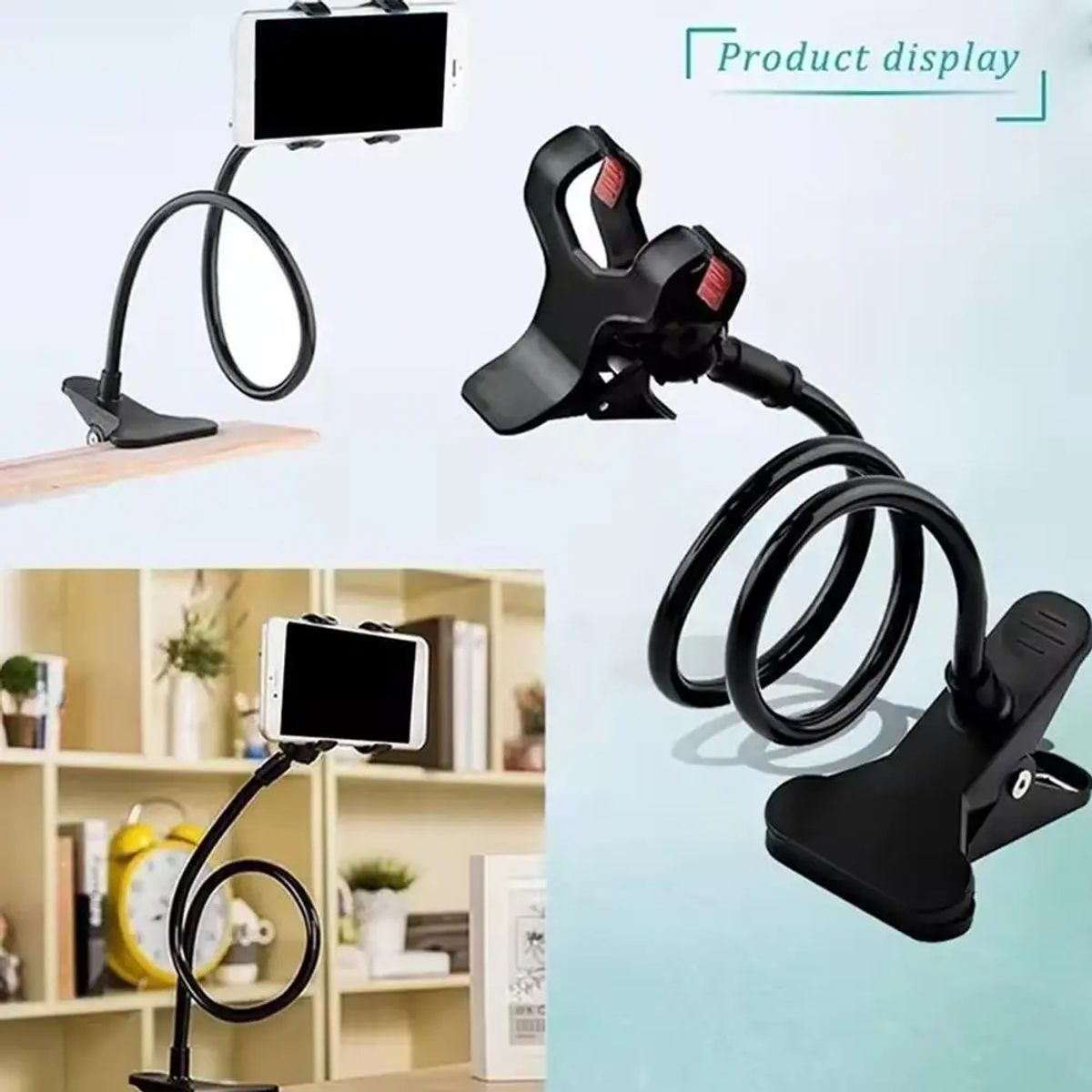 GENERICO - Soporte Universal  Celular Flexible Phone Holder Clip 360 Genieka
