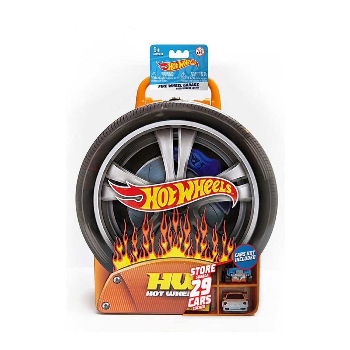 HOT WHEELS - Hot Wheels Guarda Autos Garage Rueda Metal en Llamas x29
