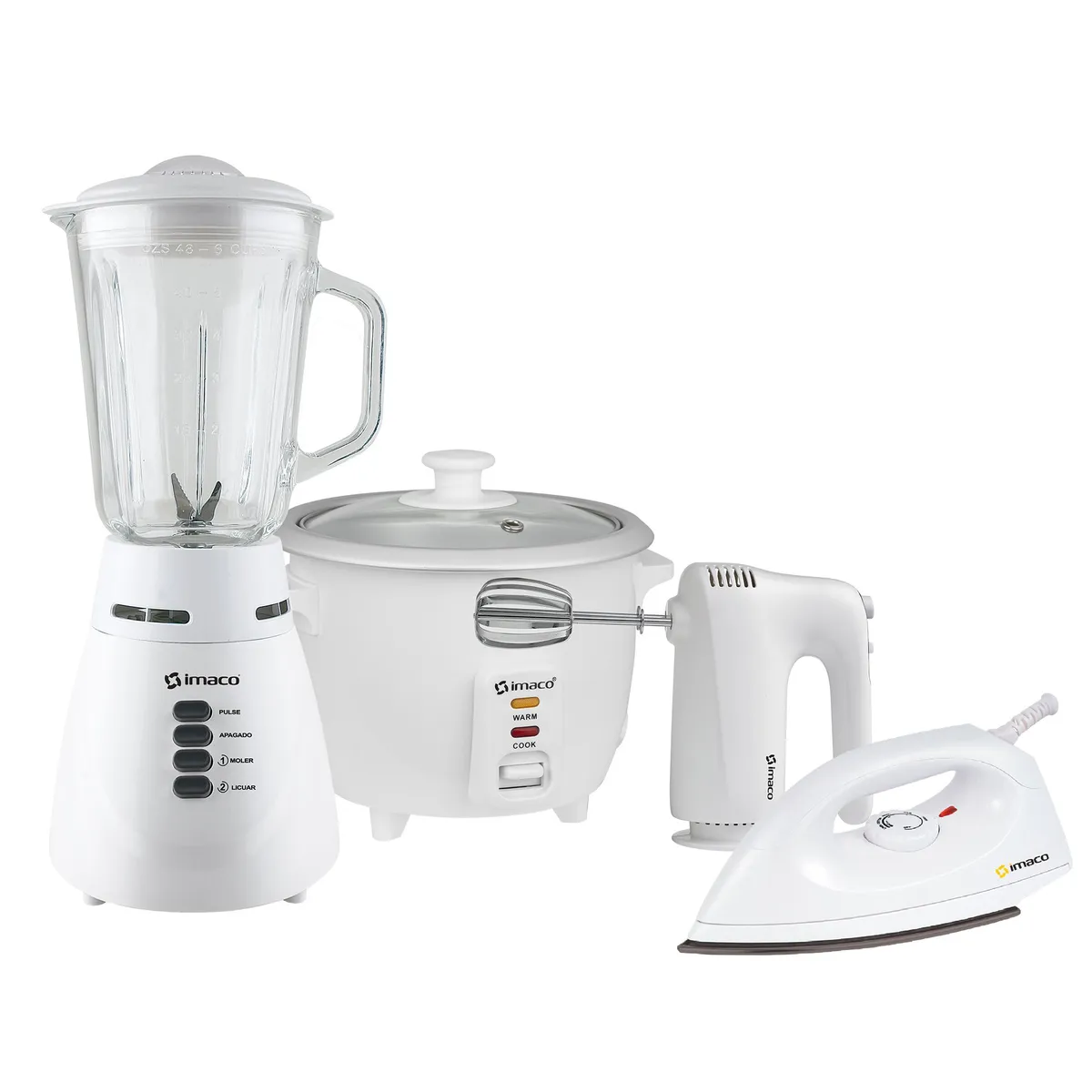 IMACO - Cuatricombo Licuadora + Olla + Batidora + Plancha Imaco