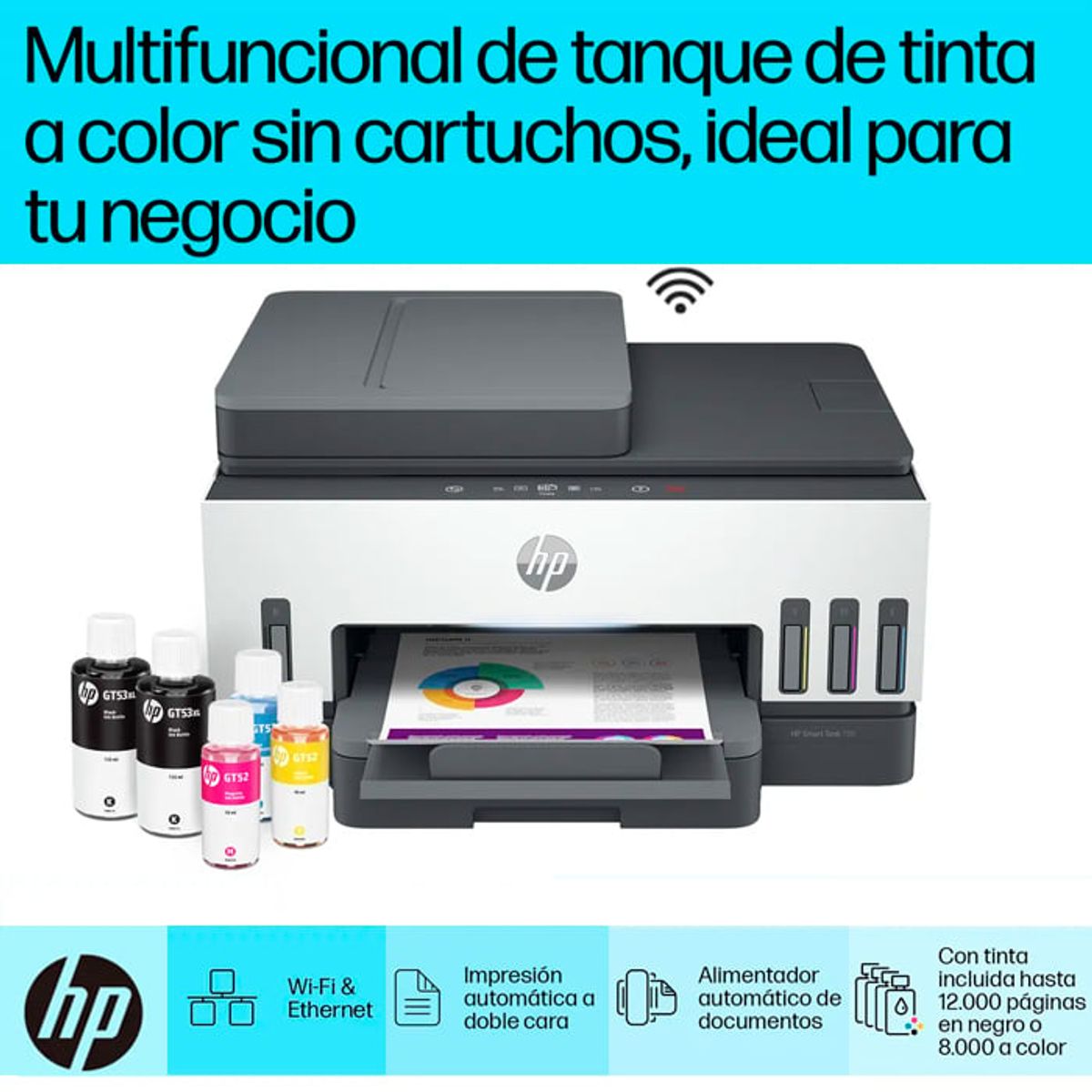 HP - IMPRESORA MULTIFUNCIONAL HP SMART TANK 790 WIFI BTH ETHERNET (4WF66A)