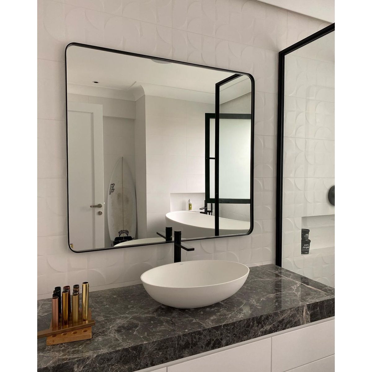 GENERICO - Espejo Rectangular con Marco de Metal