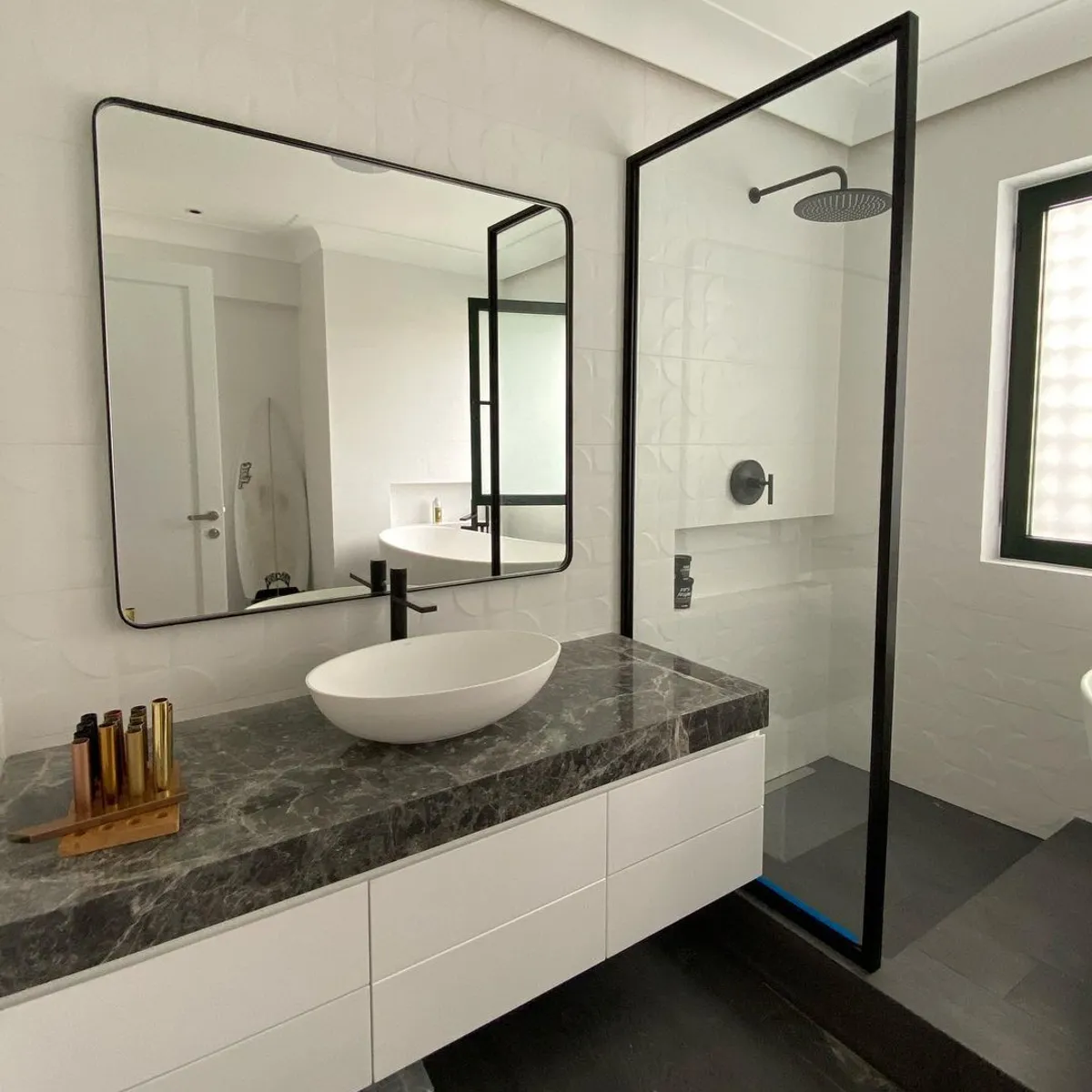 GENERICO - Espejo Rectangular con Marco de Metal