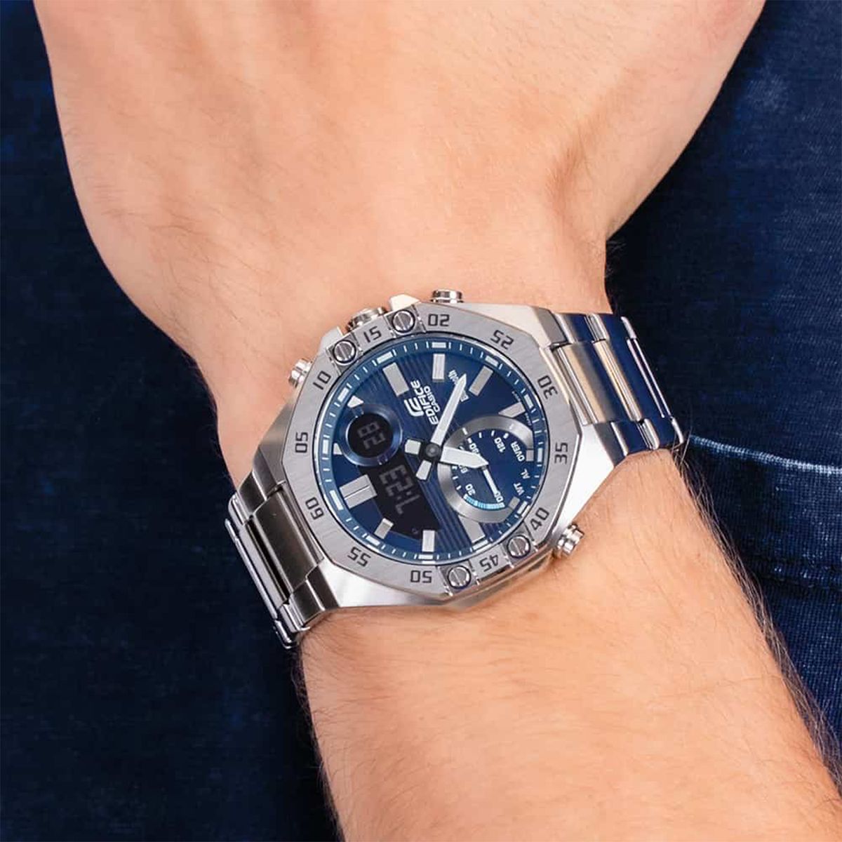 EDIFICE - Reloj Casio Edifice Acero Plateado ECB-10D-2A EDF-4