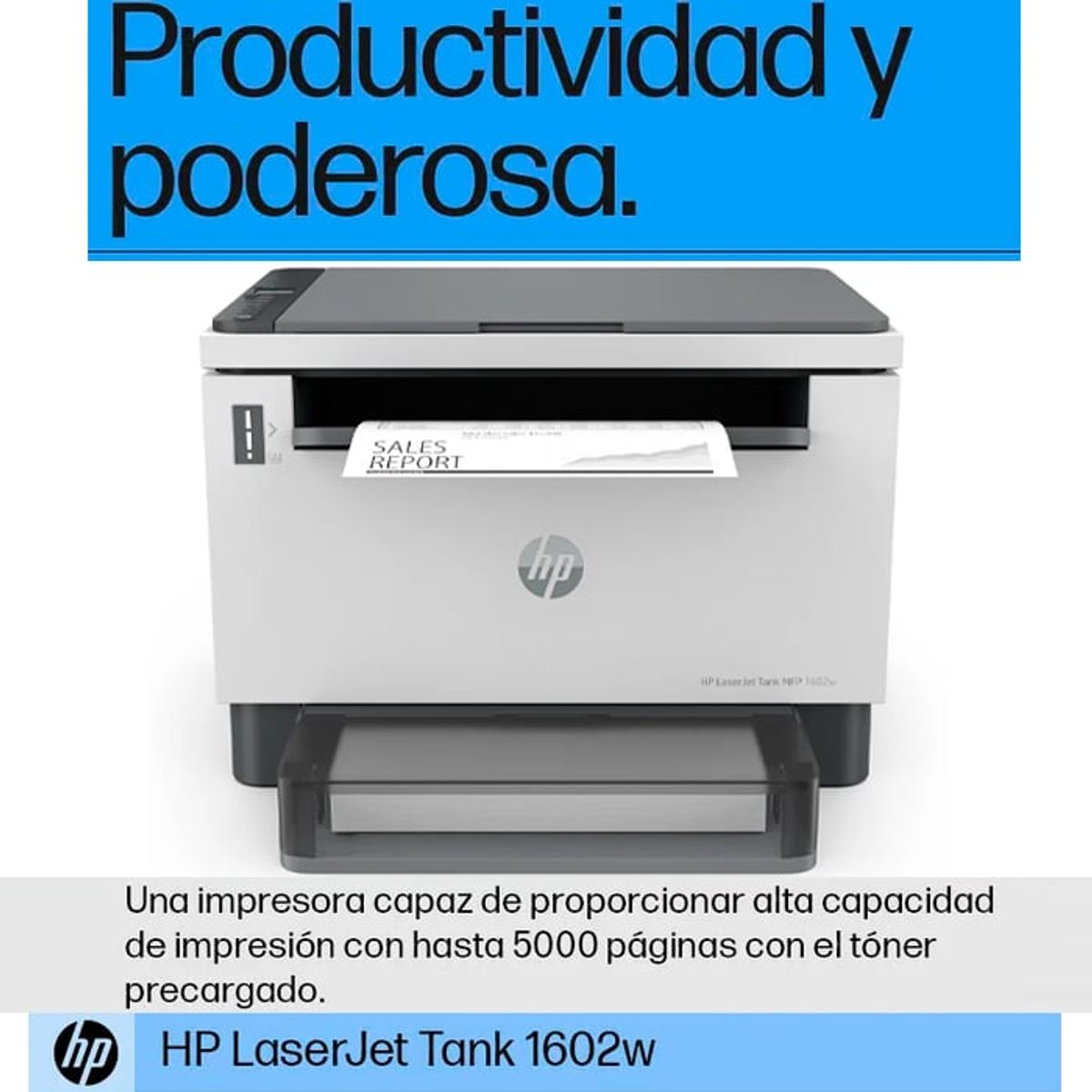 HP - IMPRESORA MULTIFUNCIONAL LASERJET HP TANK MFP 1602W BN 2R3E8AAKV