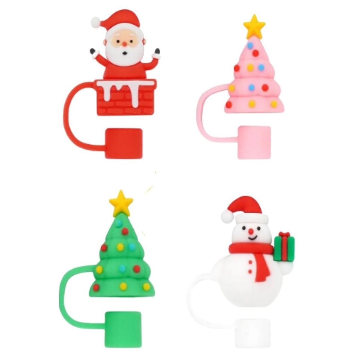 GENERICO - Accesorio Tumblr Cubre pajita o caña de 10mm Navideño - Setx4