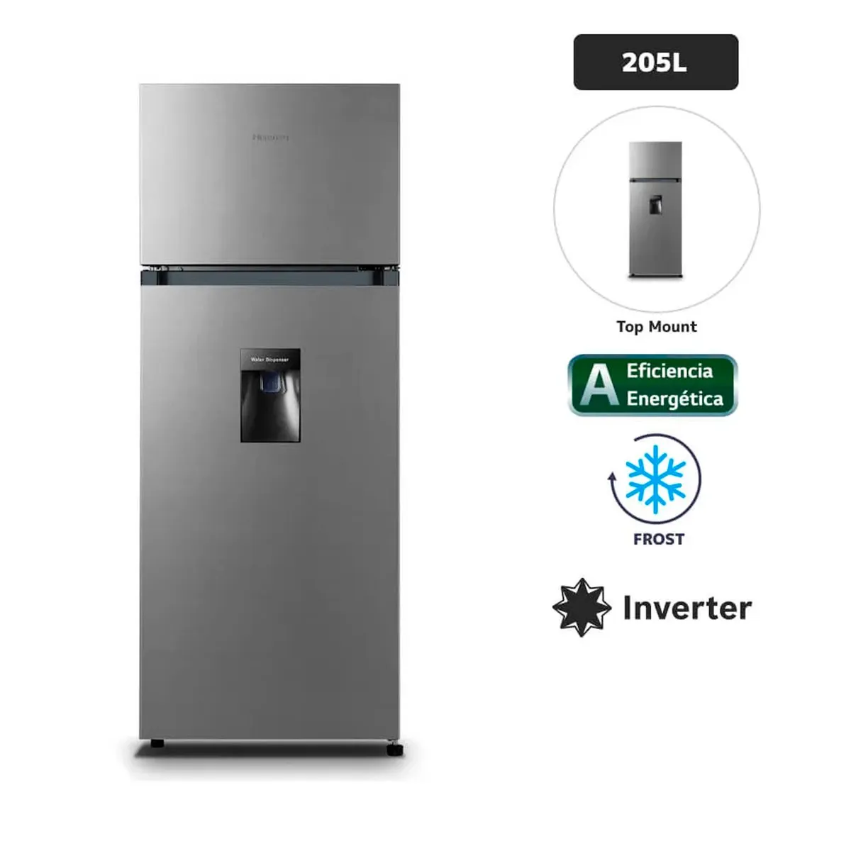 HISENSE - Refrigeradora 205L Hisense Top Mount RD267H GRIS