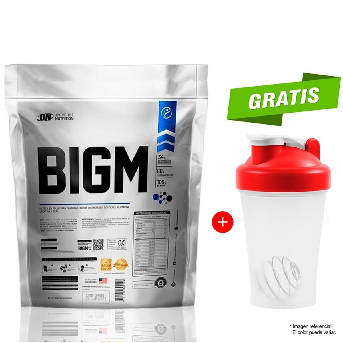UNIVERSE NUTRITION - Bigm 3000 Gr / 3 Kg - Un Vainilla + SHAKER