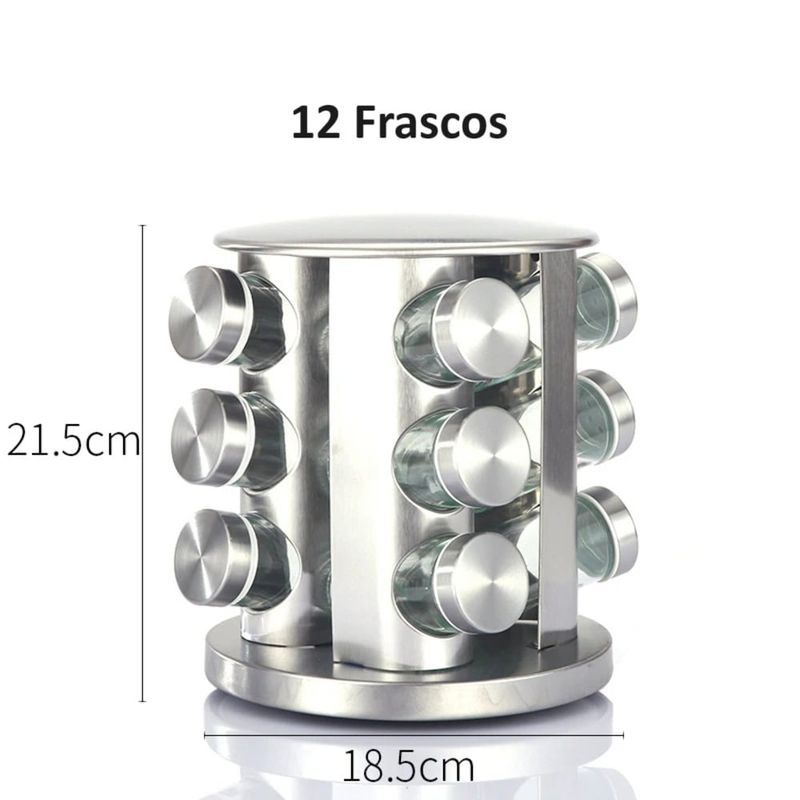 GENERICO - Pack 12 Frascos Condimentero Giro 360 Especerias Cocina Genieka