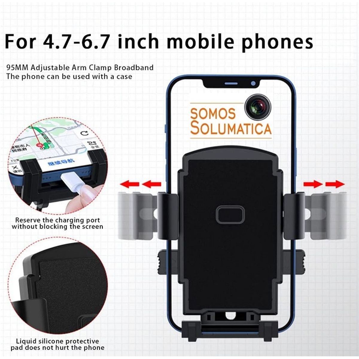 GENERICO - Soporte Para Celular - Holder Universal - Bicicleta Moto Dexbo