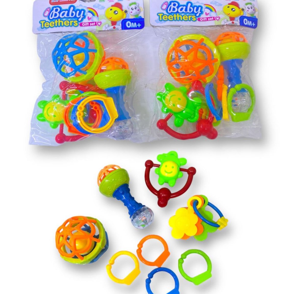 GENERICO - Pack Sonaja Maraca Silicona 4 Piezas Para Bebé