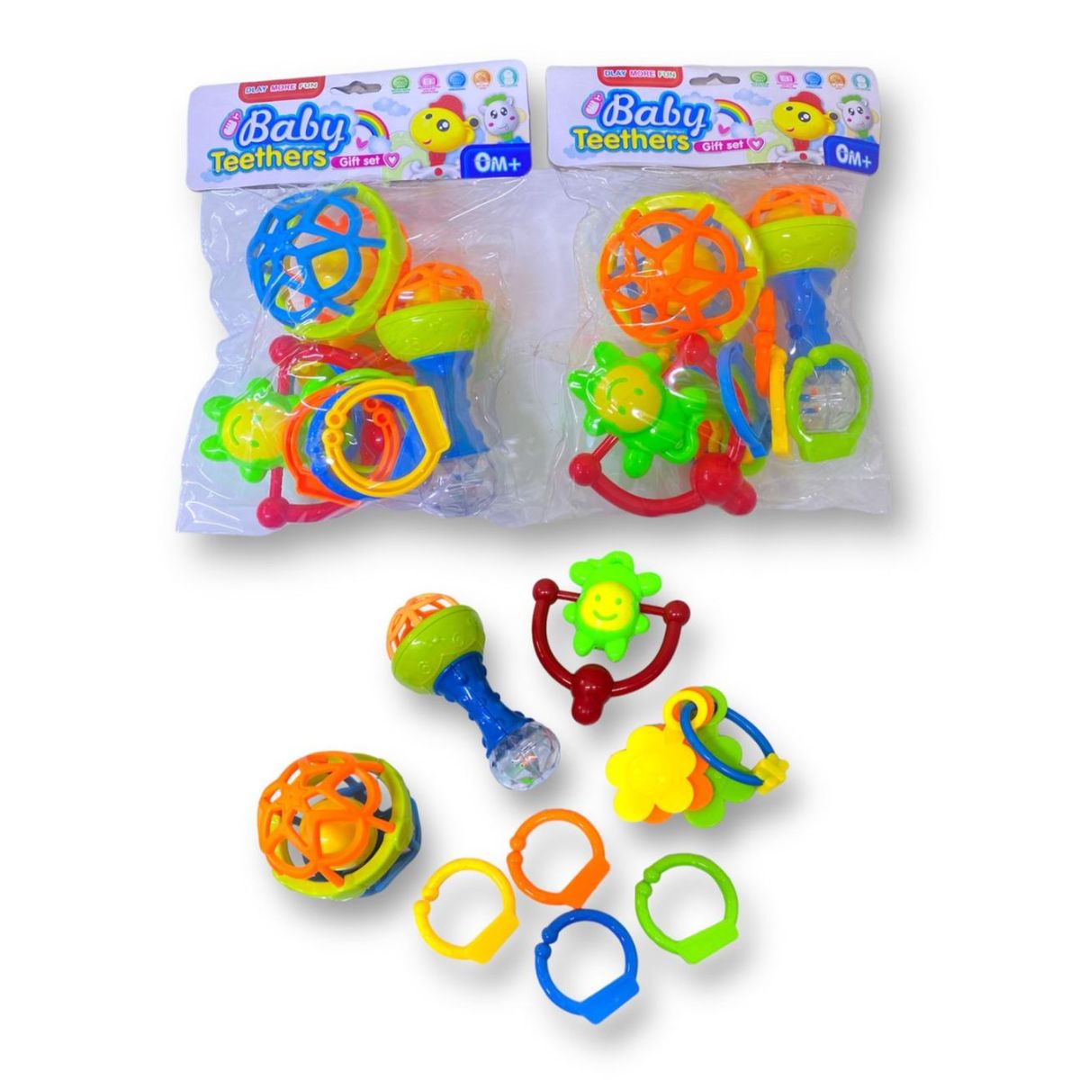 GENERICO - Pack Sonaja Maraca Silicona 4 Piezas Para Bebé