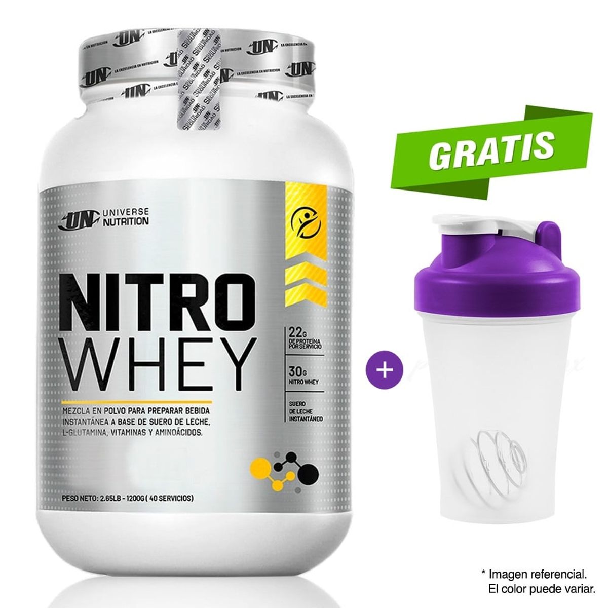 UNIVERSE NUTRITION - NITRO WHEY 1.1 KG SUERO DE LECHE COOKIES AND CREAM + TOMATODO