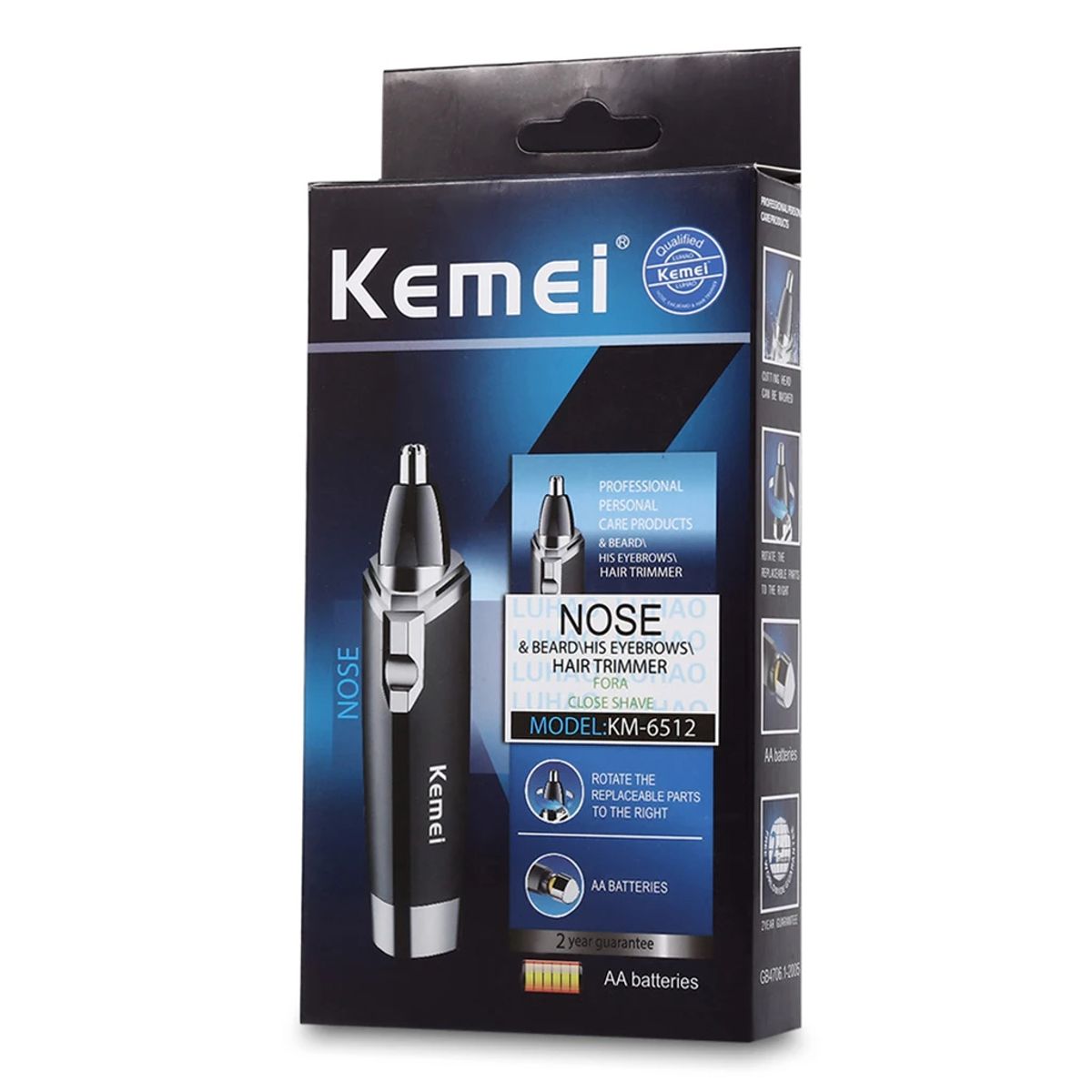 KEMEI - Depiladora Portátil Vello Nasal Oídos Kemei Unisex Viaje Genieka