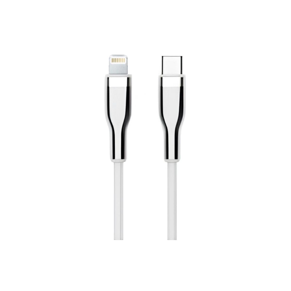 TEROS - CABLE TIPO C A LIGHTNING TEROS TE-70212W BLANCO Y PLATEADO 2 METROS