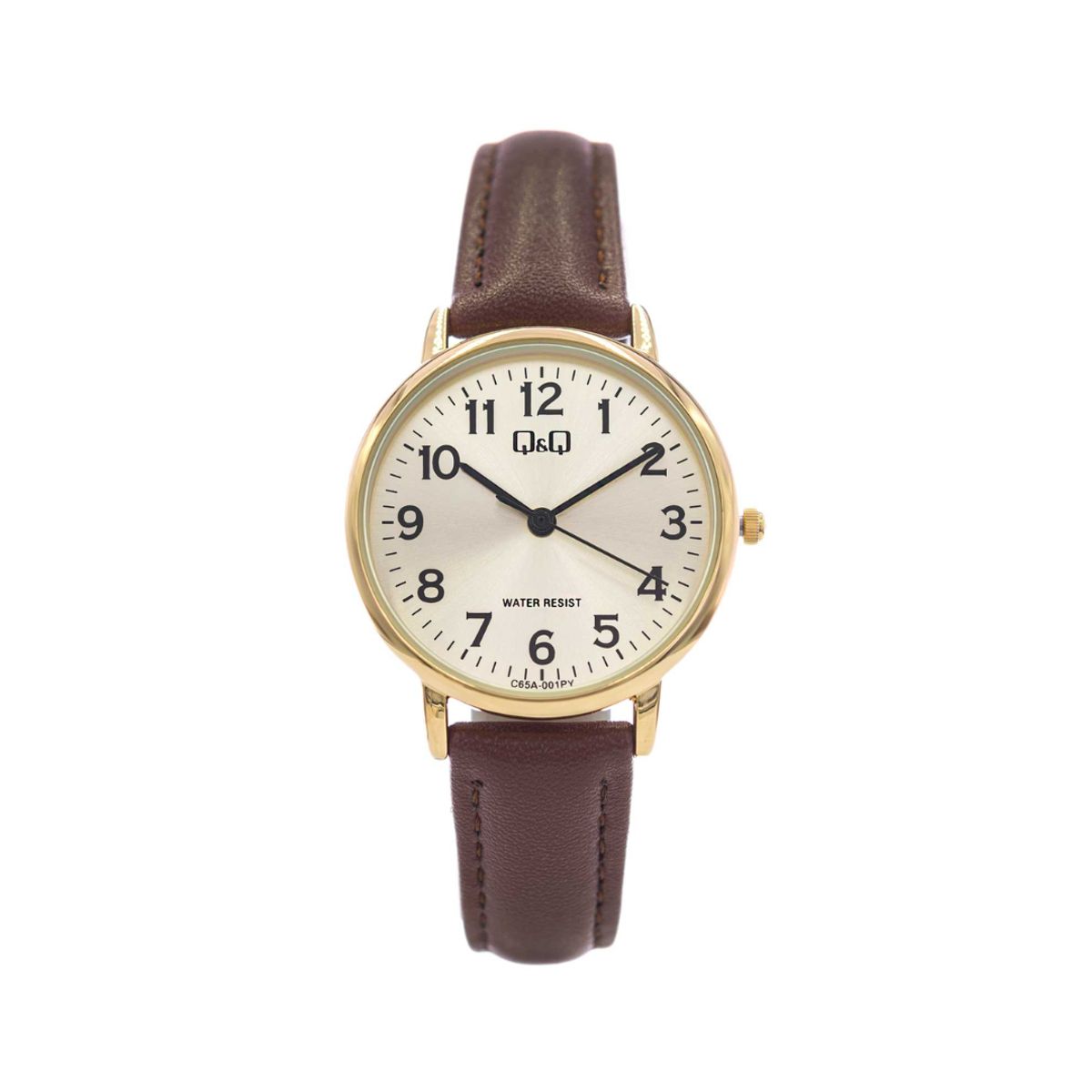 QYQ - Reloj Q&Q Mujer Original con Cuero Marrón de 30mm Resistente al Agua - Regalo Elegante para Ella