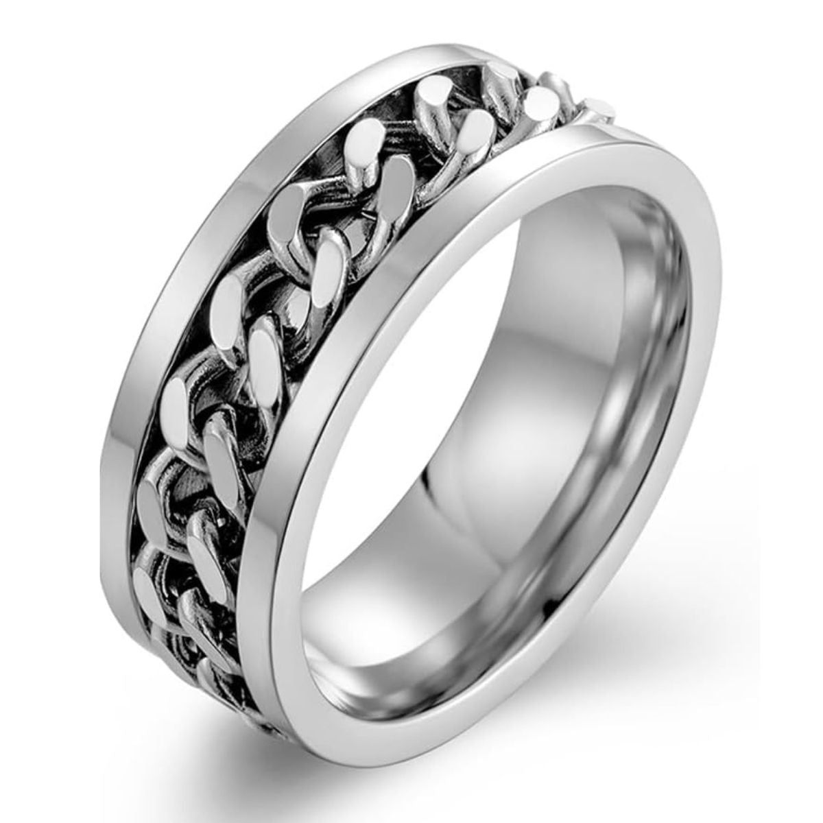 GENERICO - Anillo Cadena Giratorio para Hombre