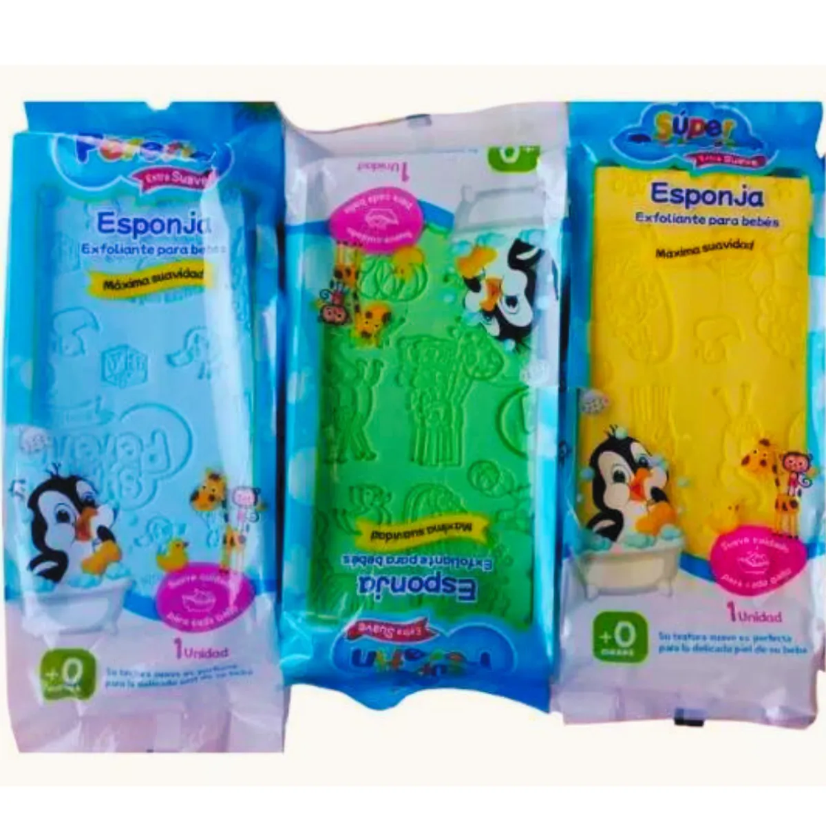 GENERICO - Pack de 3 Esponja Exfoliante Corporal de Baño - Color Variado