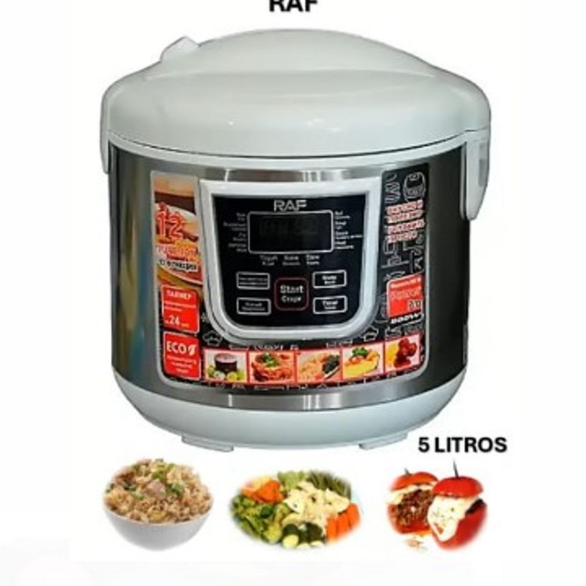 GENERICO - Multi-cocina Multifunción Antiadherente 5L 12 Funciones BLANCO