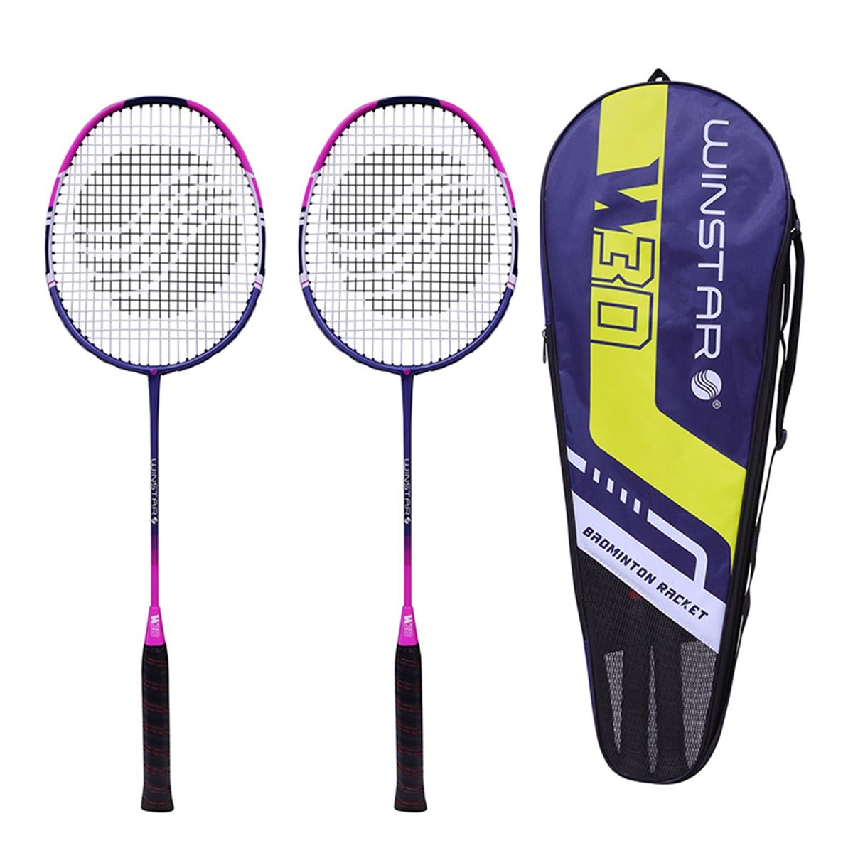 WINSTAR - RAQUETA BÁDMINTON ALUMINIO PREMIUM 2PCS W30 ROSADO AZUL