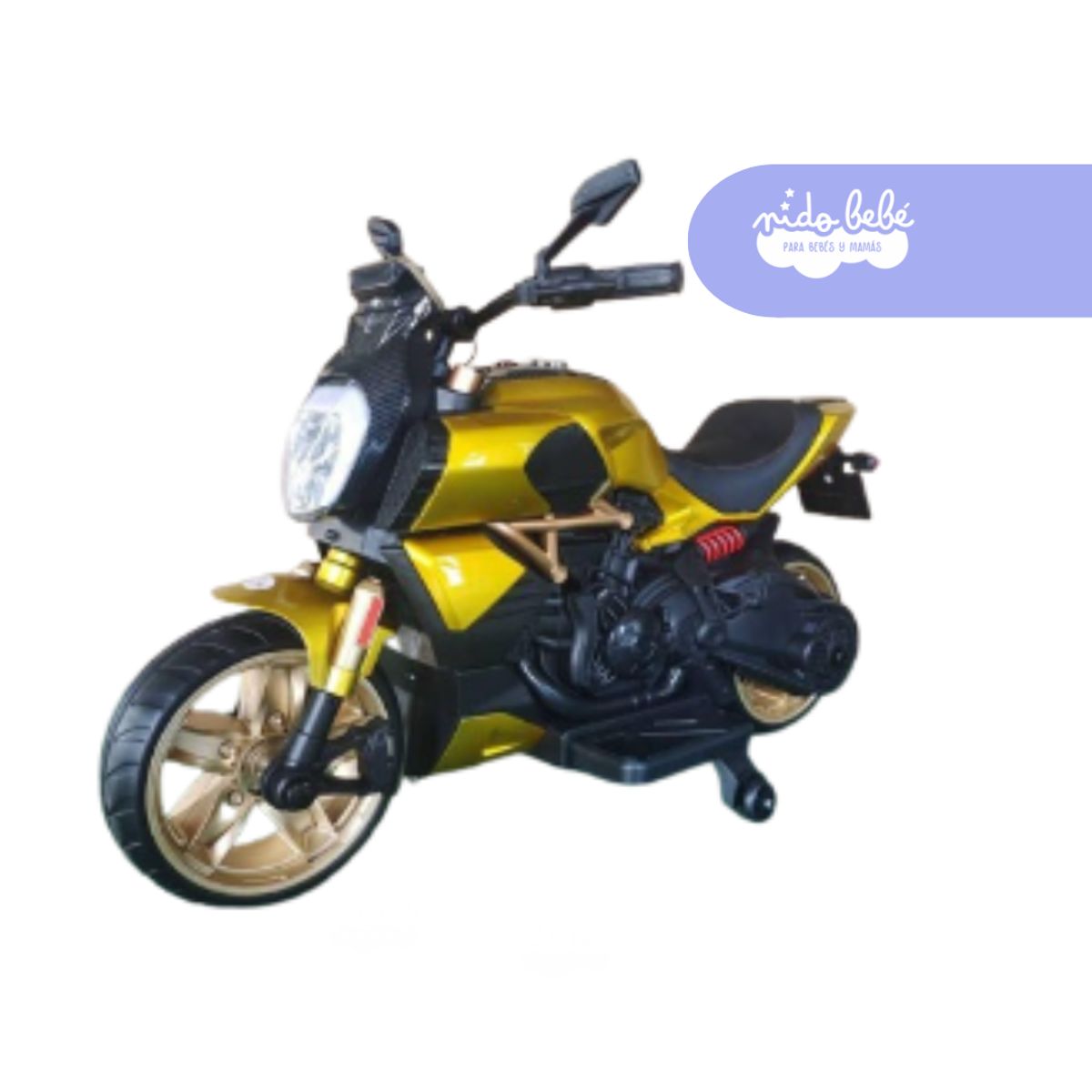 GENERICO - MOTO A BATERIA CON LUCES AMARILLA NEGRO