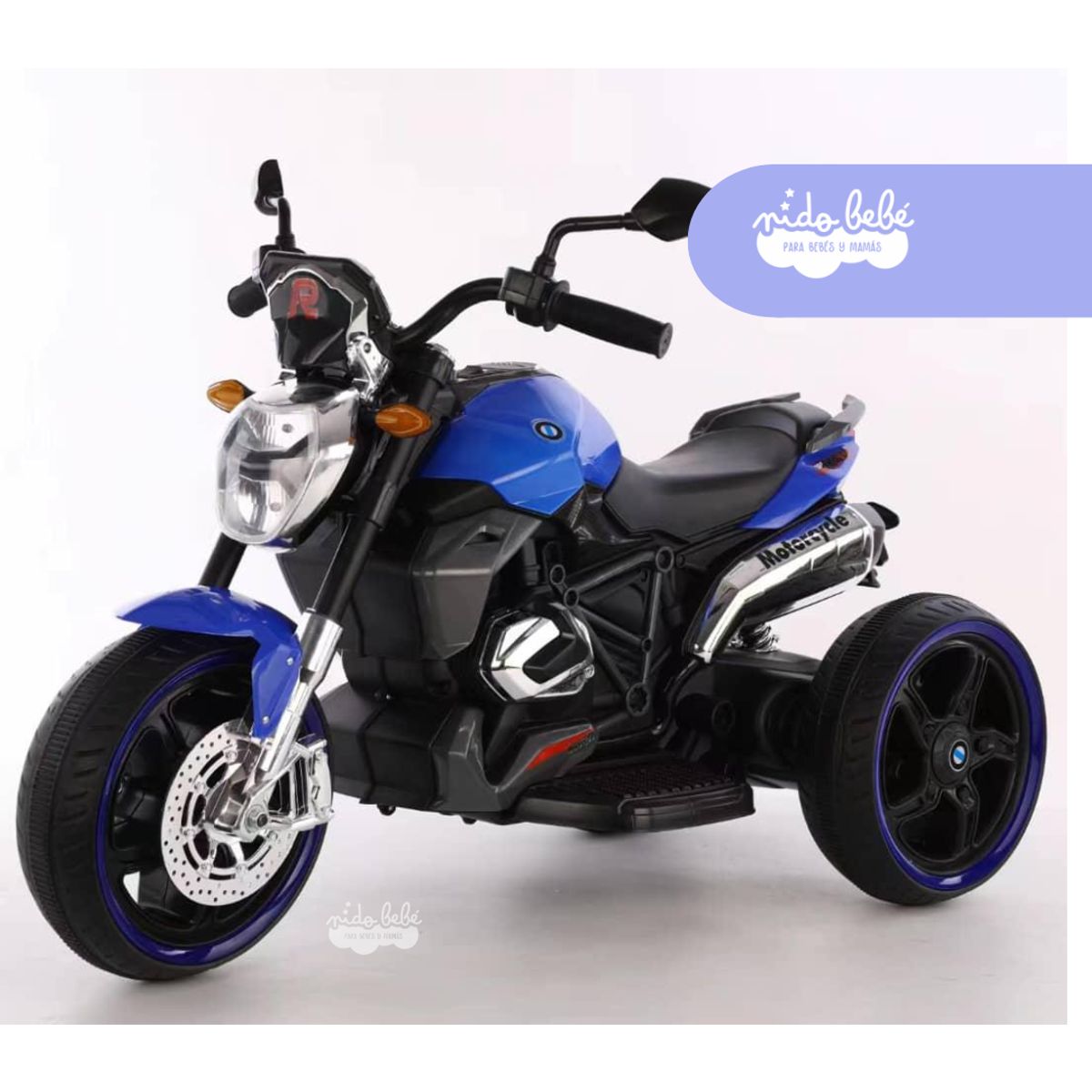 GENERICO - MOTO A BATERIA PEQUEÑA AZUL  NEGRO