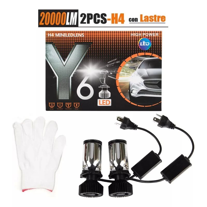 GENERICO - Focos Led H4 Lupa Alta Y Baja Auto Motocicleta