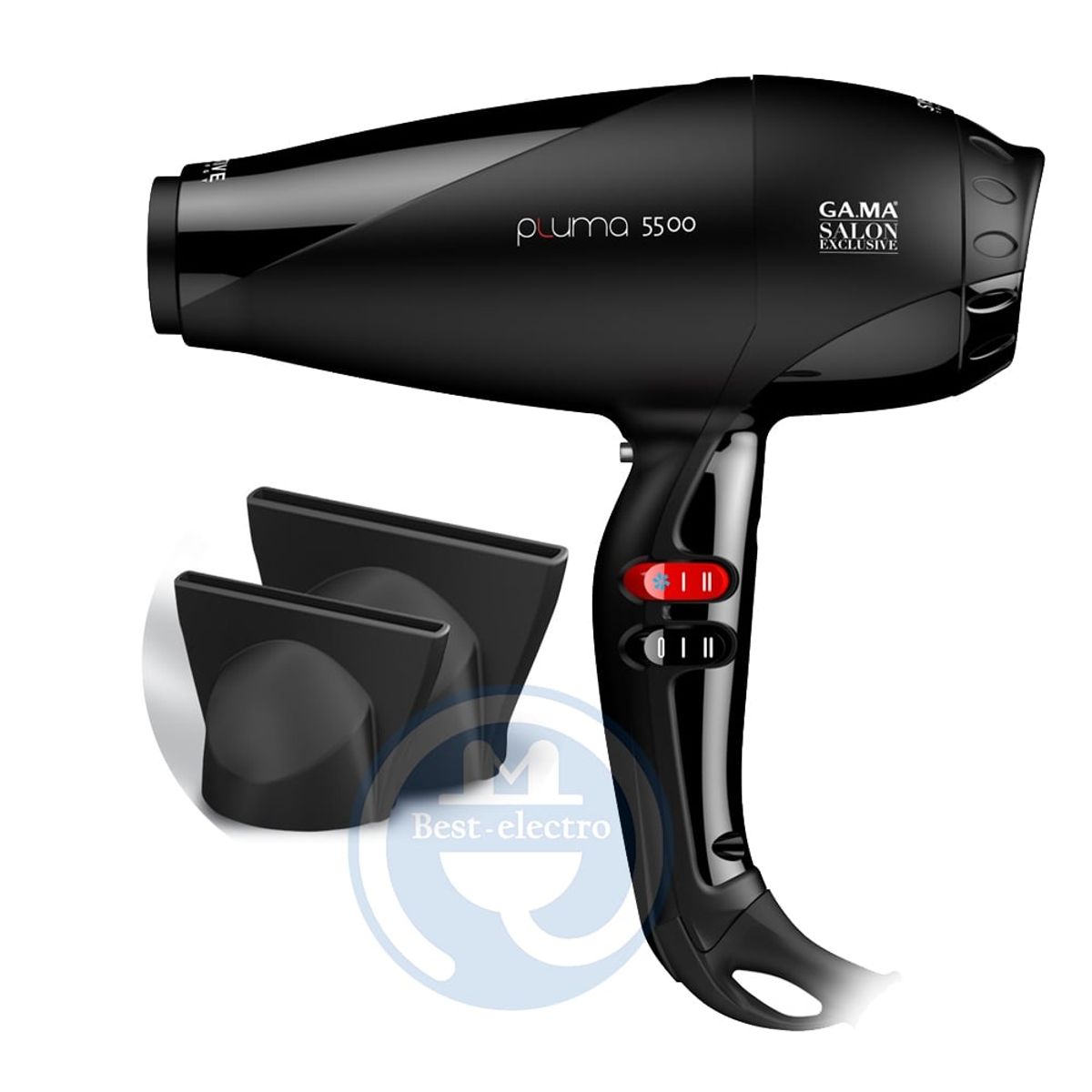 GAMA - Secador Gama Profesional Pluma 5500 BECHD0000001656 Negro 2400 Watts