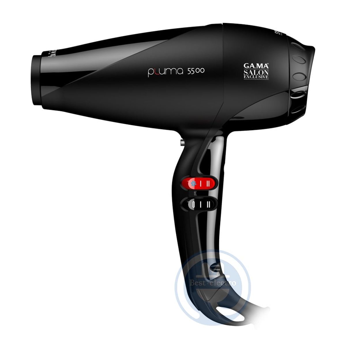 GAMA - Secador Gama Profesional Pluma 5500 BECHD0000001656 Negro 2400 Watts