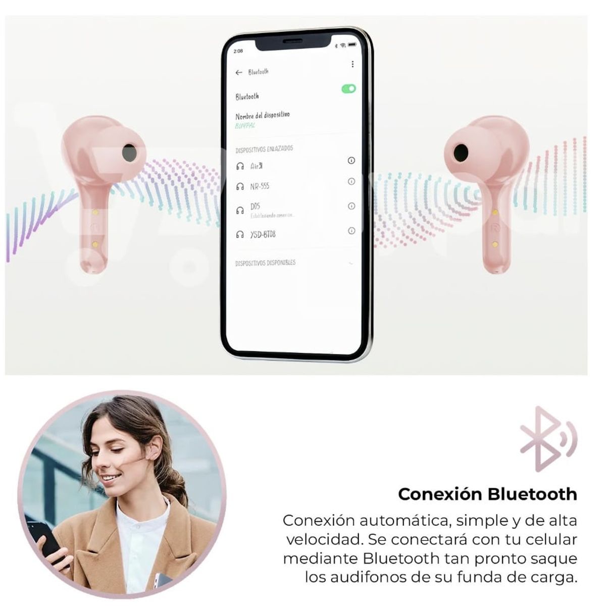 GENERICO - Audífonos Air 31 Ultrapods Bluetooth Reducción de Ruido HiFi LED Negro