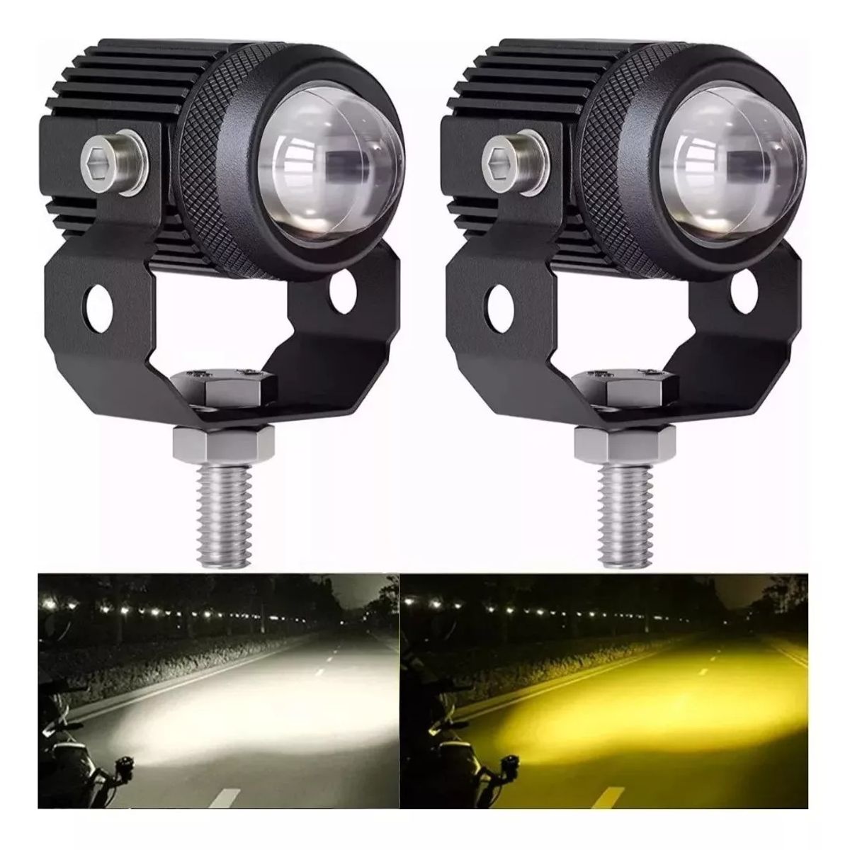 GENERICO - Par Luces Led Auxiliares Faros De Lupa Para Auto Moto 60w