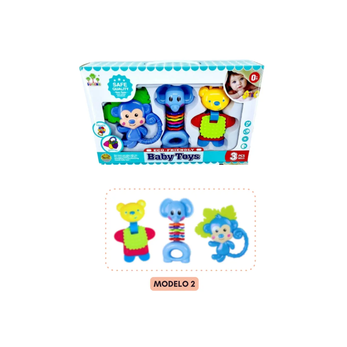GENERICO - JUGUETE SET DE SONAJAS PARA BEBÉ BABY TOYS- Modelo 2