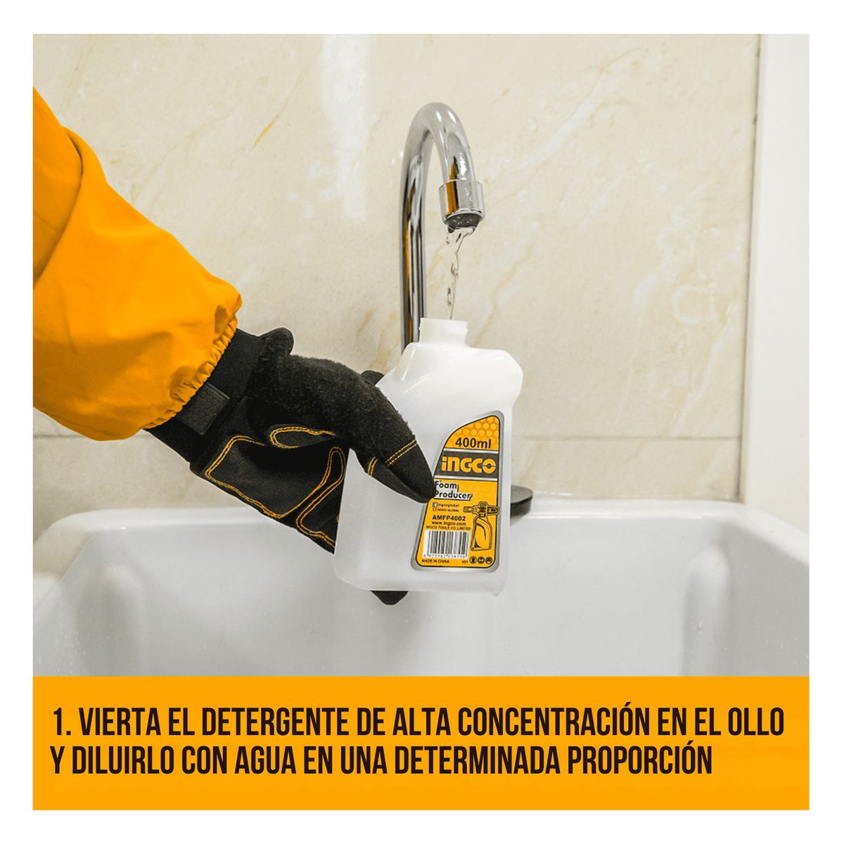 INGCO TOOLS - Shampunera dispensador de jabon liquido 400ml para hidrolavadora Ingco