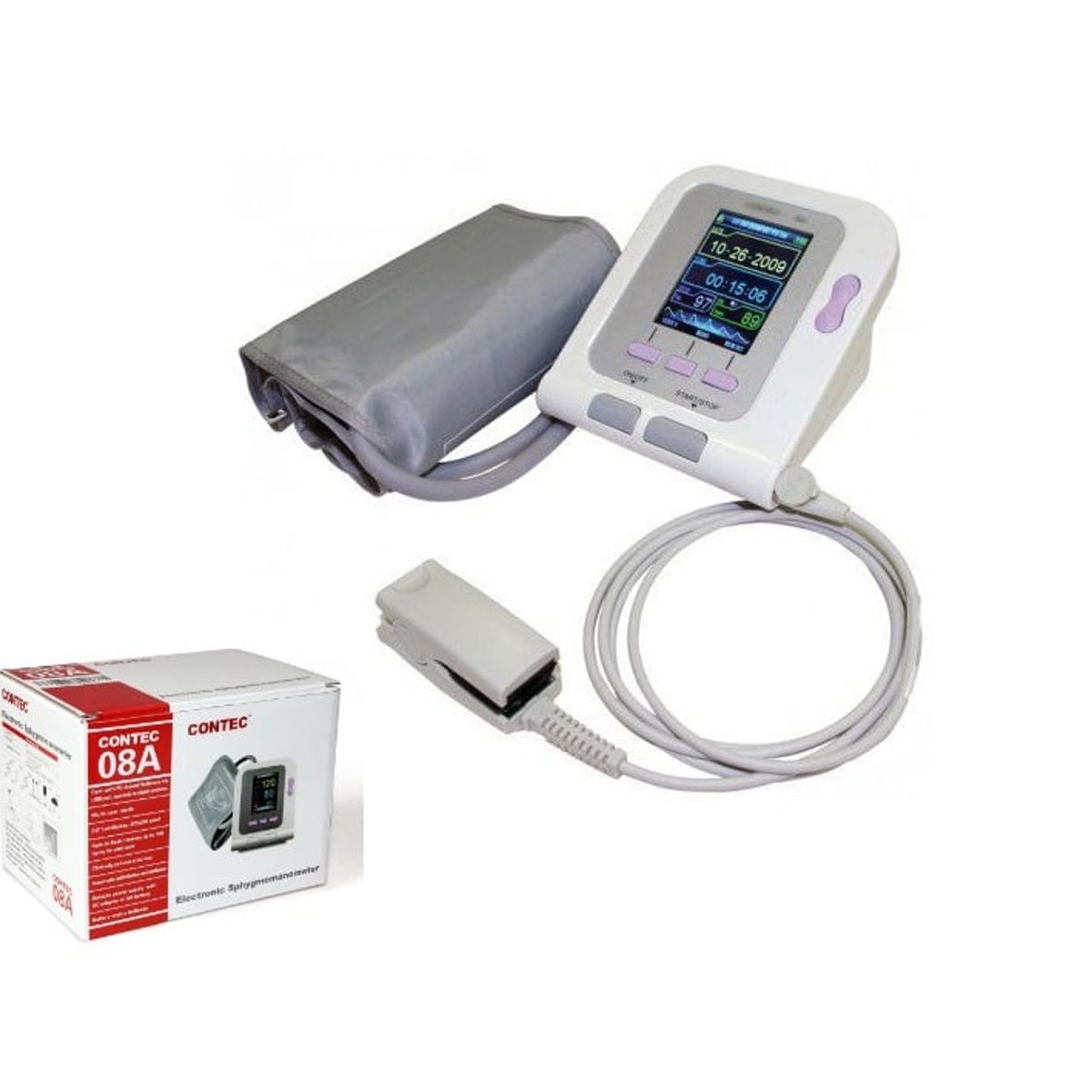 GENERICO - Tensiometro Digital Brazo C Sensor Spo2 Contec 08A