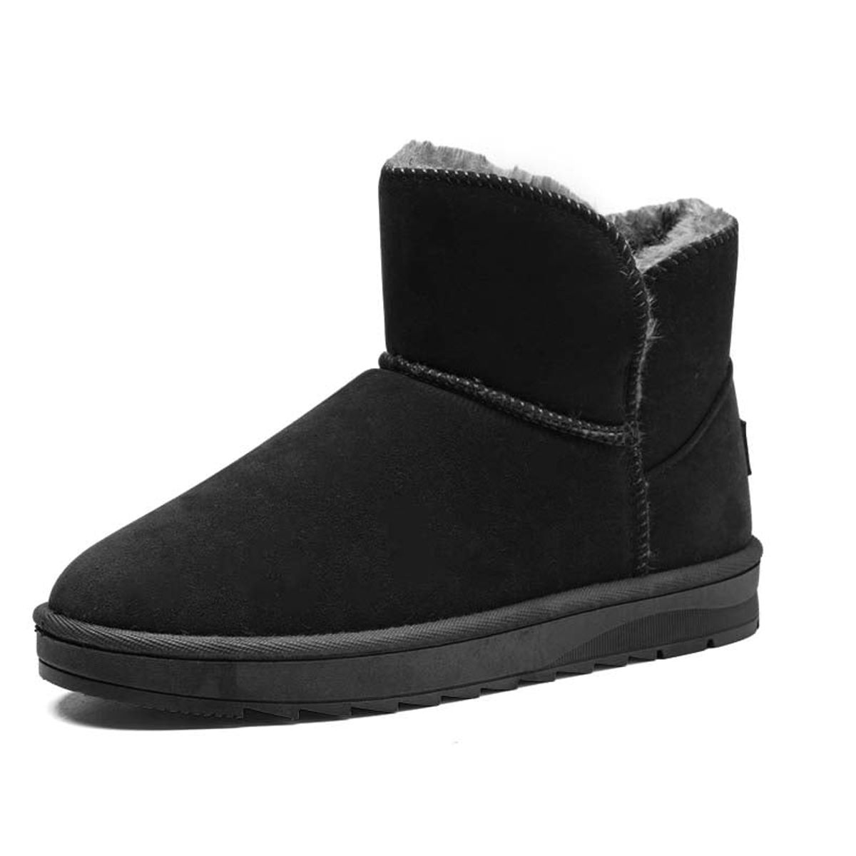 SHANDIAN - Botas mujer con chiporro Invierno Negro