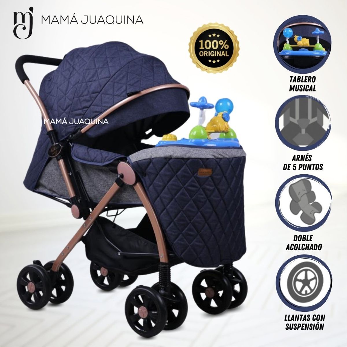 CONFORT - Coche Cuna Musical de Lujo «SUMMER DREAM» Blue