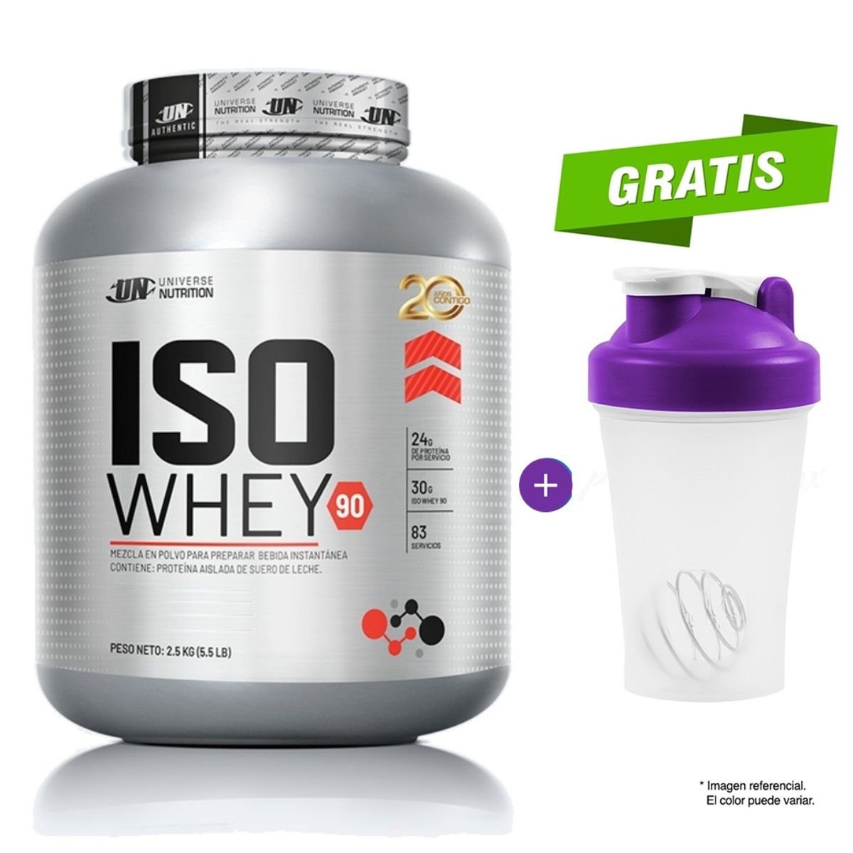 UNIVERSE NUTRITION - Iso Whey 90 2500 Gr / 2.5 Kg - Un Chocolate + SHAKER
