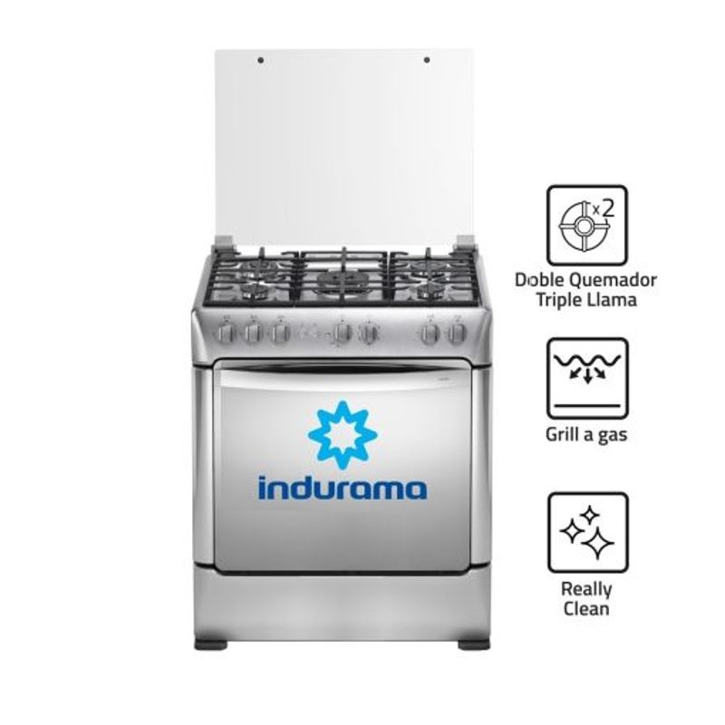 INDURAMA - Cocina Indurama a Gas 5 Hornillas FIRENZE ZAFIRO Croma