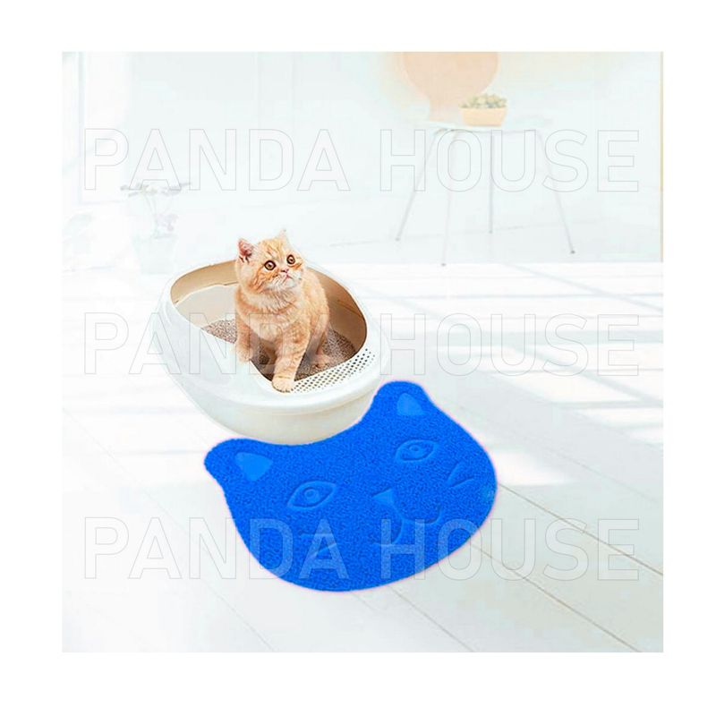 SM - TAPETE PARA MASCOTAS CON FORMA DE GATO AZUL 40X30CM