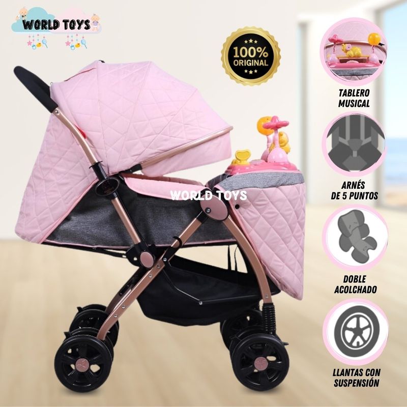 CONFORT - Coche Cuna Musical de Lujo «SUMMER DREAM» Pink