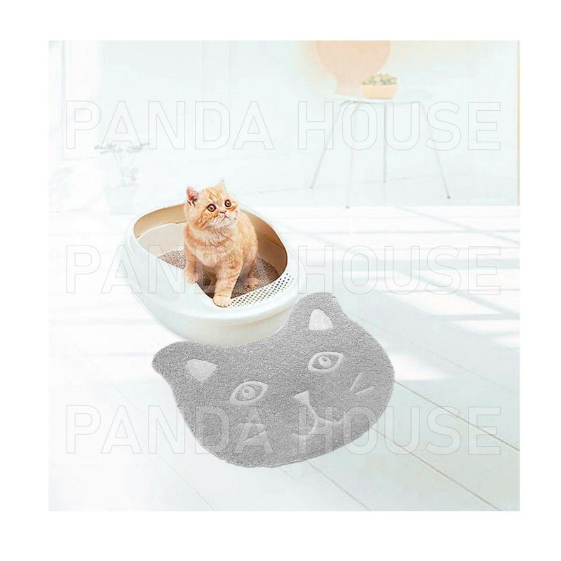 SM - TAPETE PARA MASCOTAS CON FORMA DE GATO GRIS 40X30CM