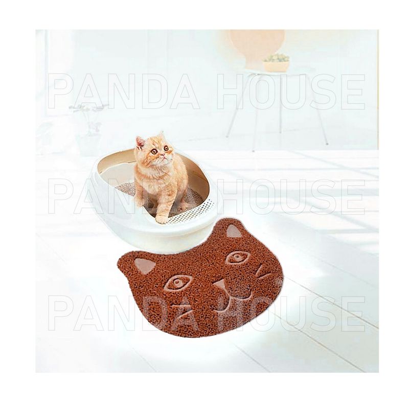S/M - TAPETE PARA MASCOTAS CON FORMA DE GATO MARRON 40X30CM