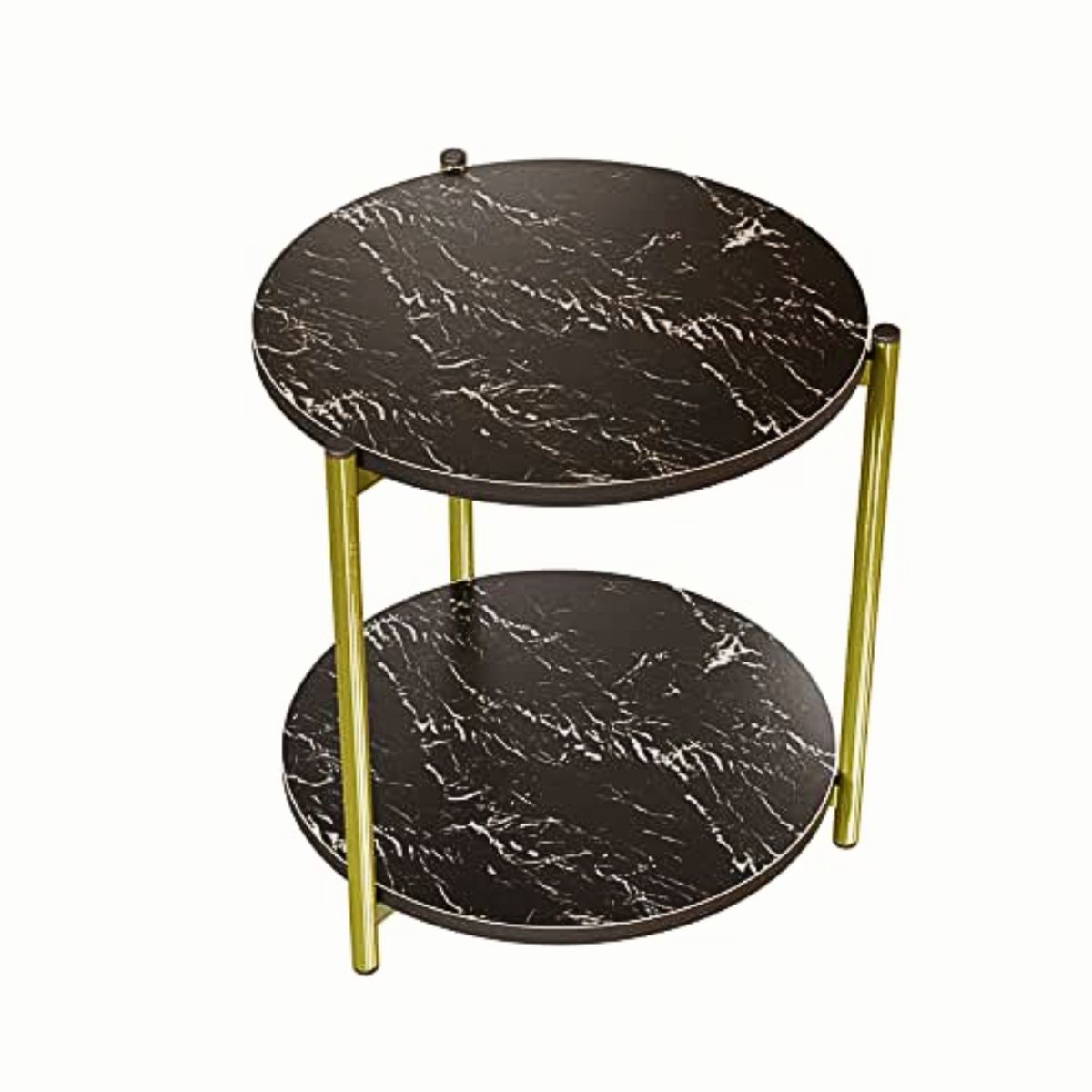 INSPIRA MARKET - Mesa Auxiliar de Centro Marmoleado 2 Niveles