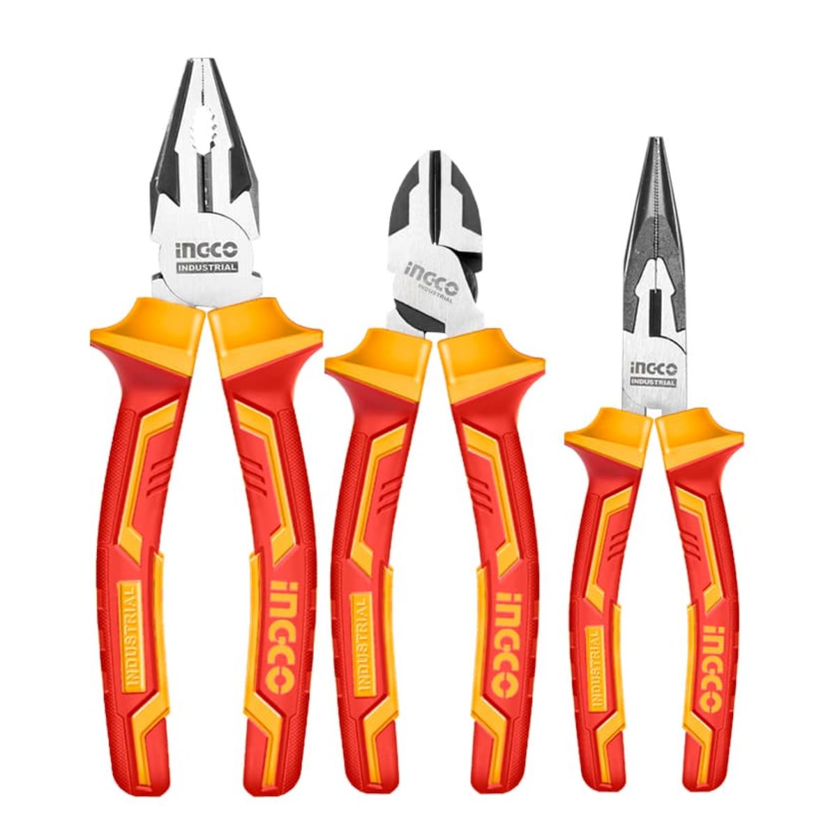 INGCO TOOLS - Juego de 3 alicates para electricista soporta 1000v Ingco