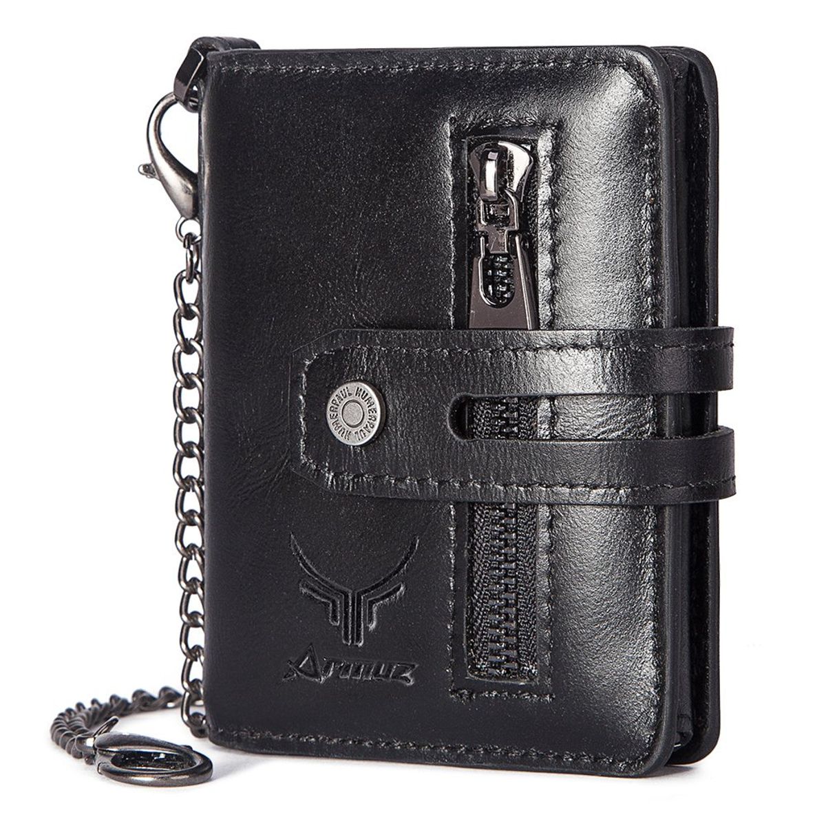 ARMUZ - Tarjetero - billetera de cuero vacuno con botón eyector BP982