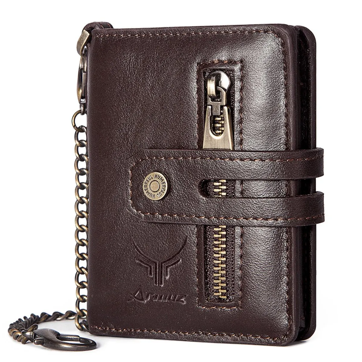 ARMUZ - Tarjetero - billetera de cuero vacuno con botón eyector BP982