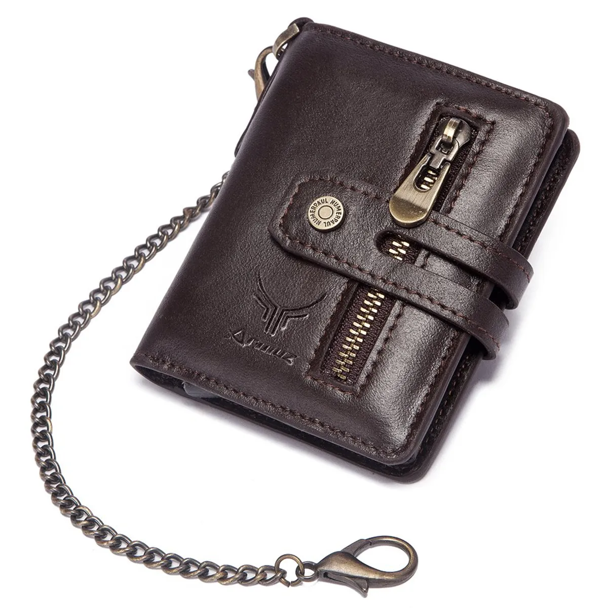 ARMUZ - Tarjetero - billetera de cuero vacuno con botón eyector BP982