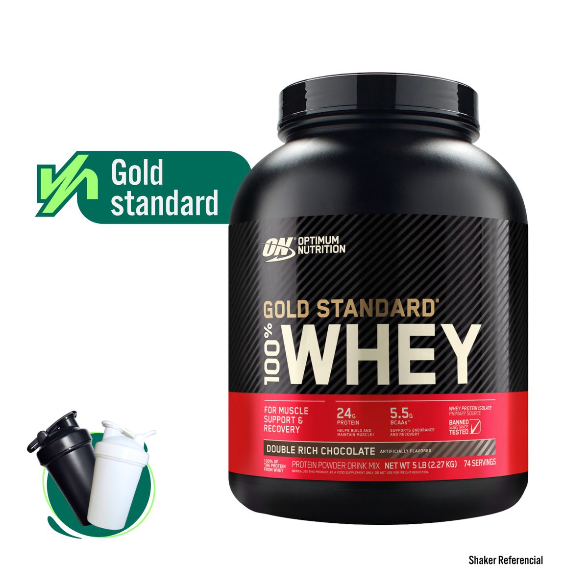 OPTIMUN NUTRITION - GOLD STANDARD WHEY - OPTIMUM NUTRITION- 2.27KG  -  CHOCOLATE