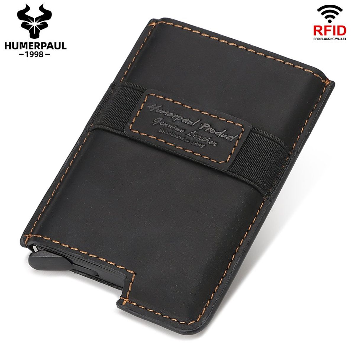 GENERICO - Tarjetero de cuero vacuno BP977 Estilo minimalista